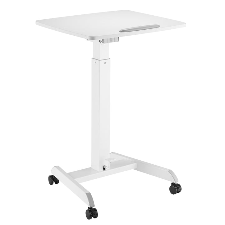 Höhenverstellbarer Laptoptisch mit Rollen Sitz-steh-Schreibtisch Gasfeder Höhenverstellbar bis max. 113cm 30 Grad Neigbar Belastbar bis 8kg