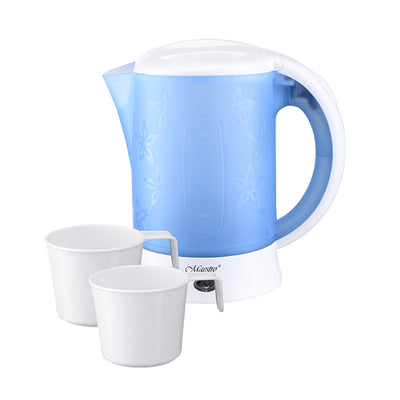 Maestro MR010 Turista eléctrico Kettle + 2 Mugs Cup Compact Travel Overheating Protection 0.6L 600W