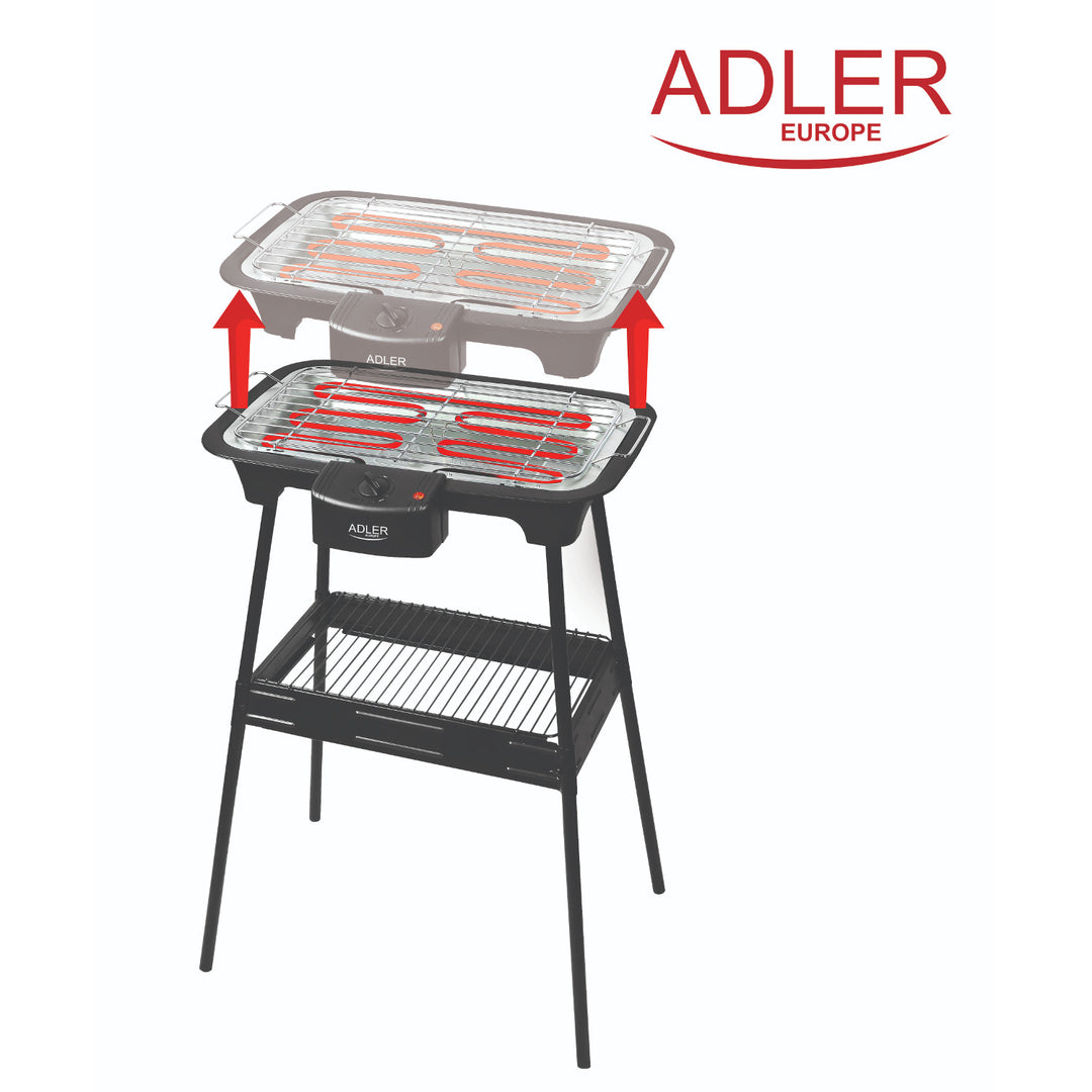 Adler AD 6602 2in1 Electric BBQ & Table Grill 2400W with Garden Stand