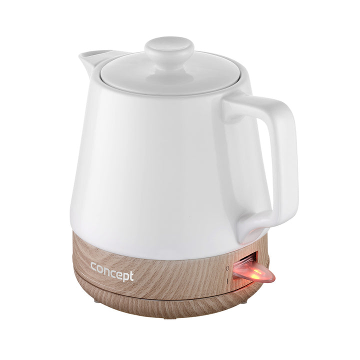 Konzept RK0060 Ceramic Electric Kettle Holz Design Licht-Anzeige Schwenksockel 1L 1200 W