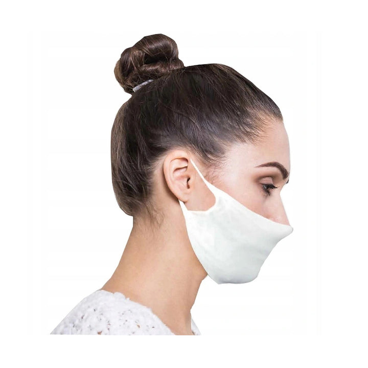 Masque Protection de visage anti-poussière réutilisable en microfibre  à 2 couches blanc