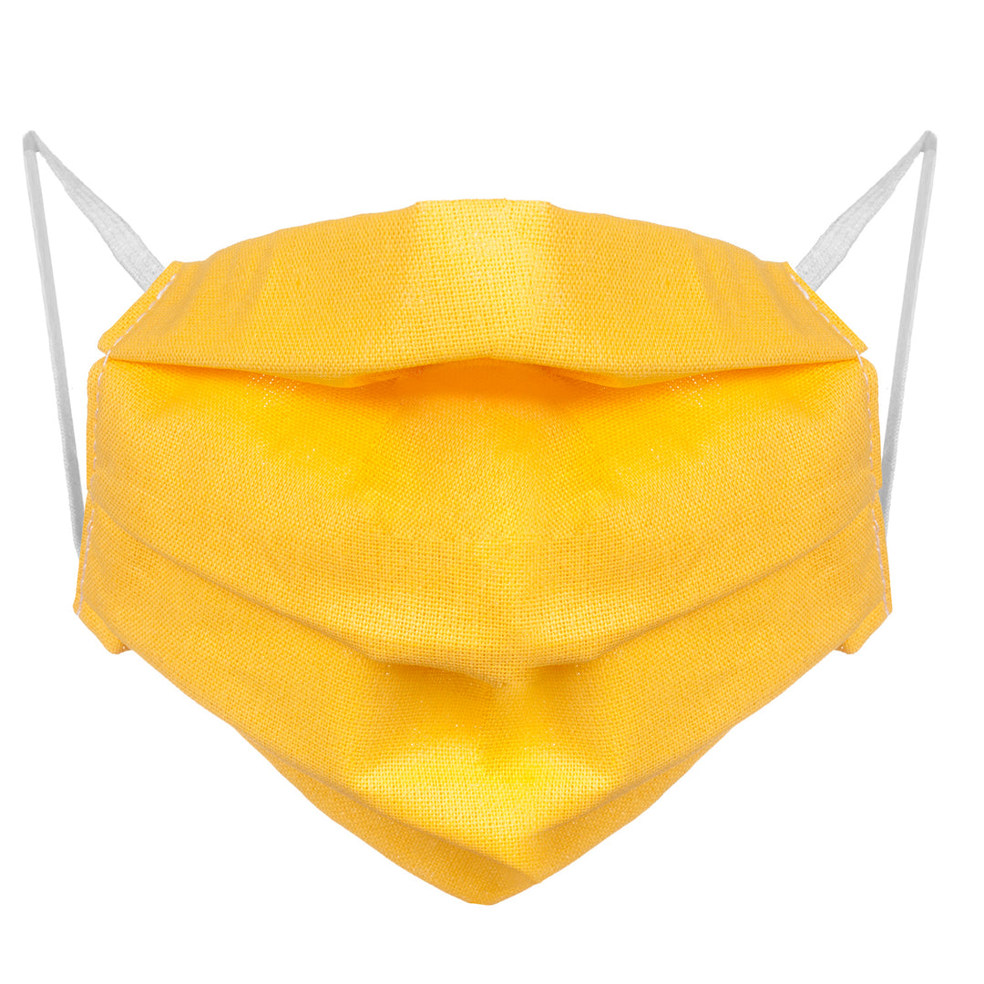 Una maschera protettiva riutilizzabile con un elastico di cotone - giallo