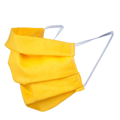 Mascarilla protectora reutilizable con elástico de algodón - amarillo