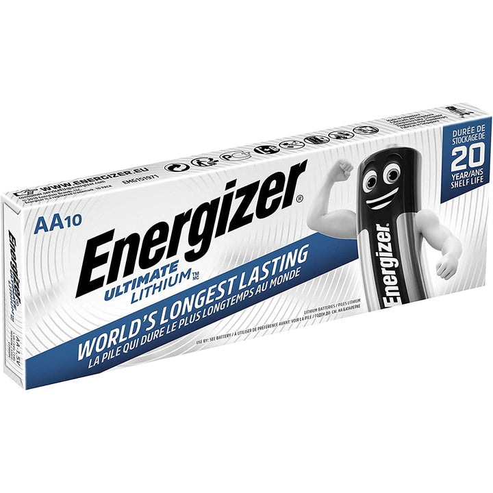 10 x Energizer L91 Ultimate Lithium R6 AA lithium fotobatterij