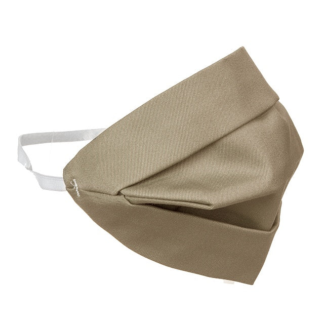 Maschera bifacciale in cotone beige per adulti