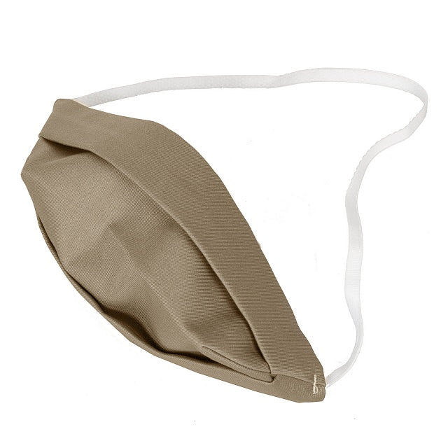 Maschera bifacciale in cotone beige per adulti