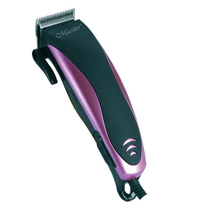 Hair clipper hair clipper with stainless steel blades 4 attachments: 3, 6, 9, 12 mm with accessory kit hair comb scissors (black / violet)