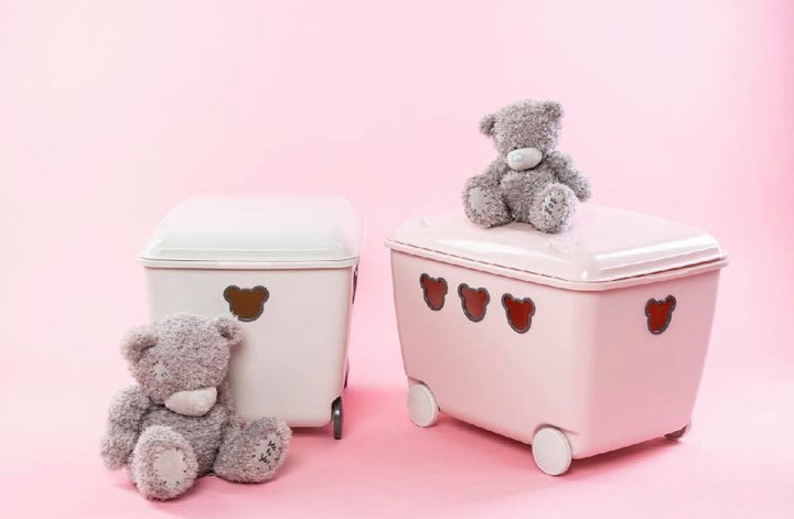 BranQ Teddy Bear Box conteneur pour jouets sur roues 55 l blanc