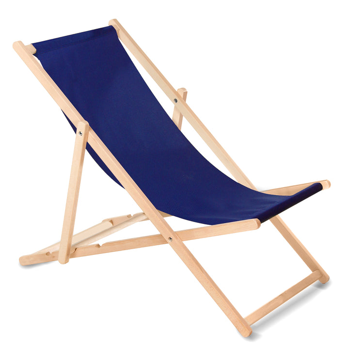 GreenBlue GB183 classic beech deckchair in navy blue combines timeless style with durability. Crafted from high-quality beech wood, it offers comfort and sturdiness for outdoor relaxation.