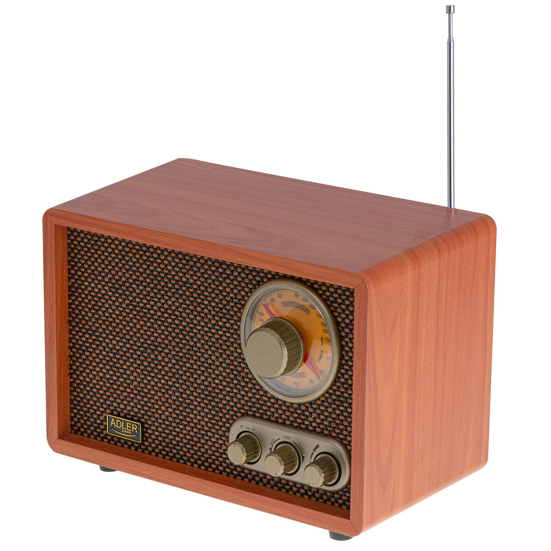 Radio FM AM rétro avec Bluetooth Adler AD 1171 avec boîtier en bois