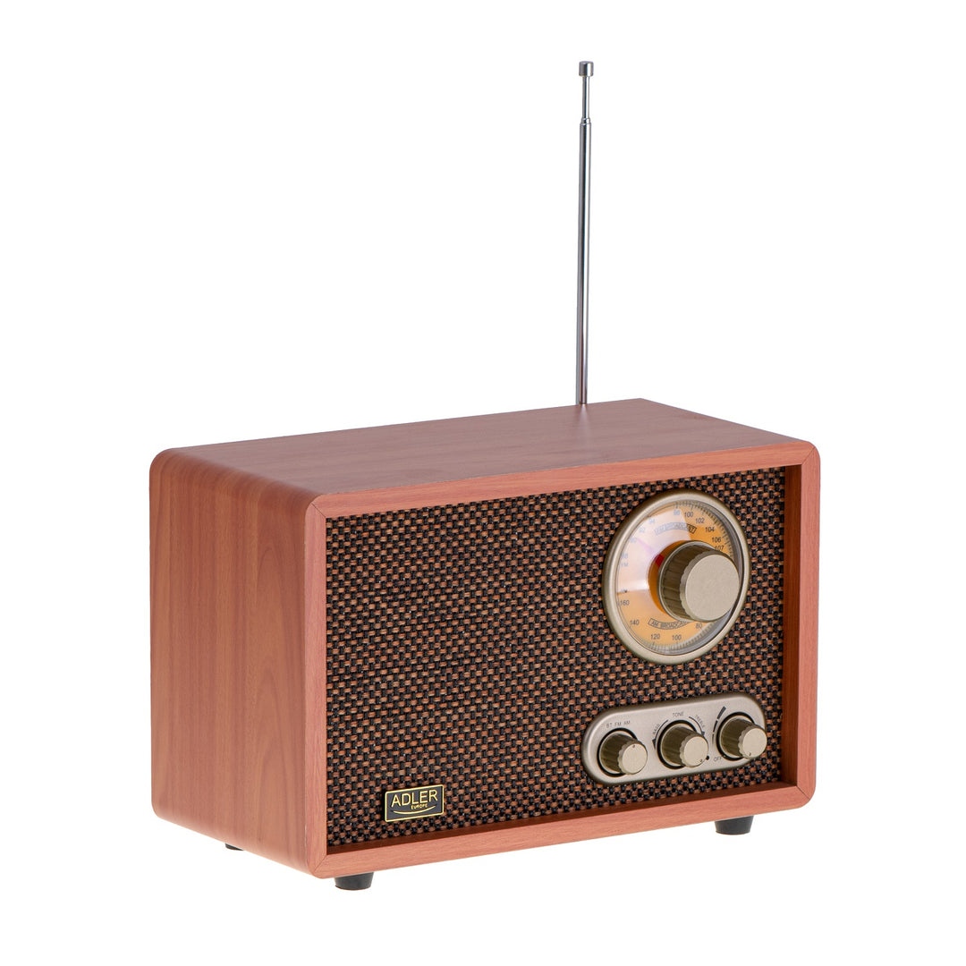 Radio FM AM rétro avec Bluetooth Adler AD 1171 avec boîtier en bois