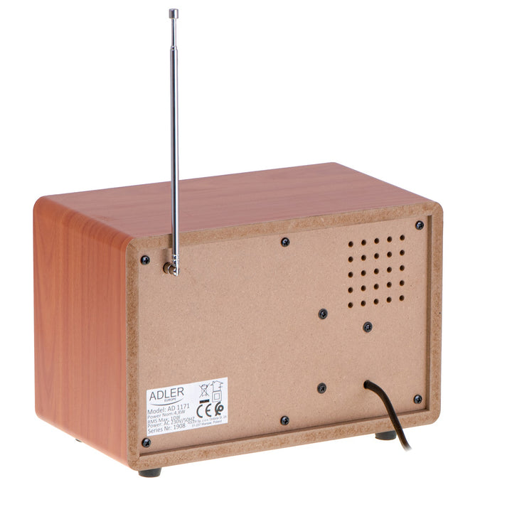 Radio FM AM rétro avec Bluetooth Adler AD 1171 avec boîtier en bois