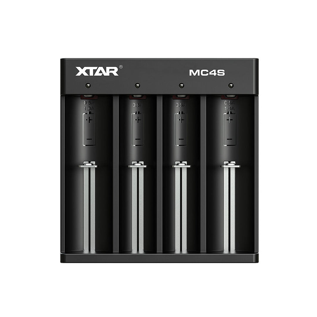 XTAR MC4S-oplader voor Li-ion 10440-26650 Batterijen en NI-MH / NI-CD 4 USB-kanalen