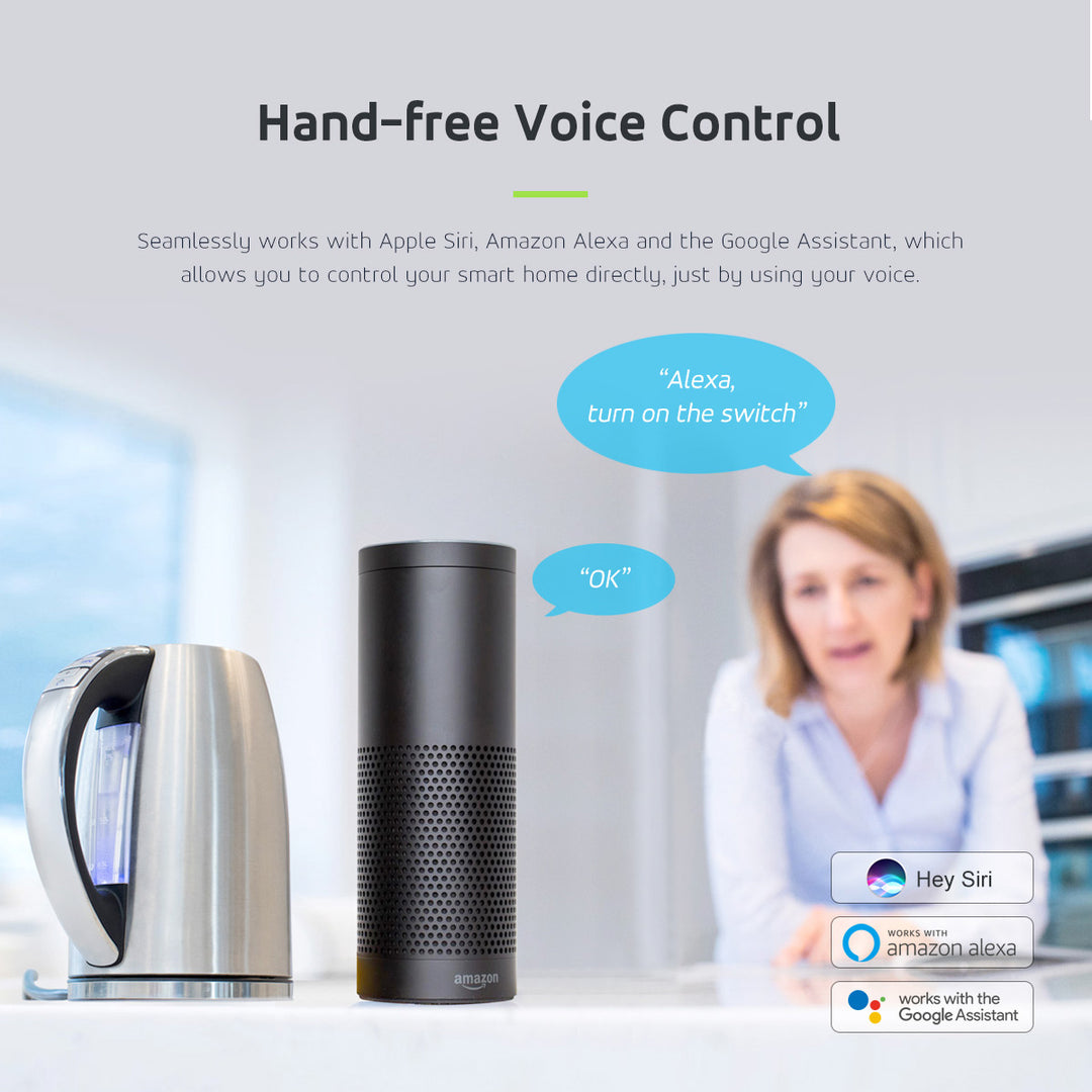 GreenBlue GB705 - Op afstand bedienbare wifi-stopcontact - Compatibel met Apple Siri - Amazon Alexa - Google Assistant