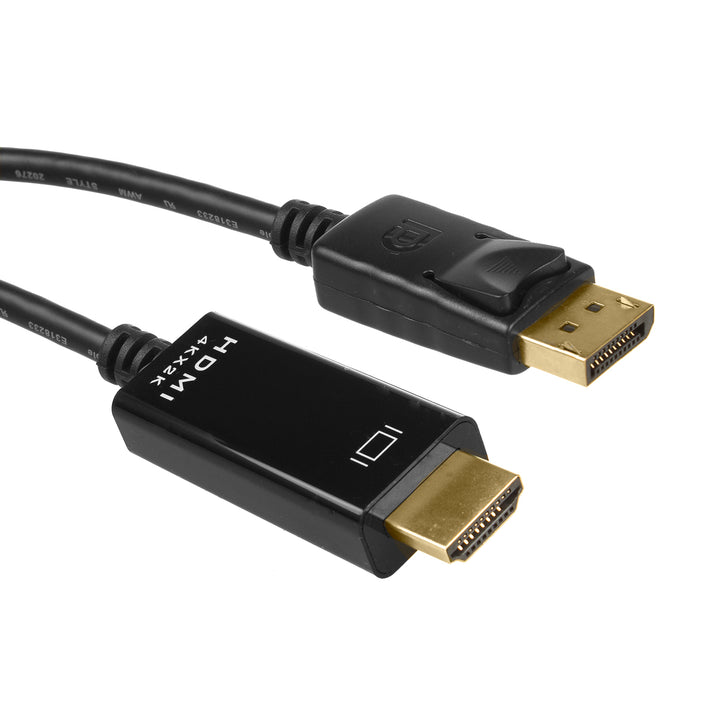 Cable de conexión Display Port (DP) a HDMI 4K / 30Hz con conexiones chapadas en oro 1.8m negro Maclean MCTV-714