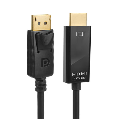 Maclean MCTV-714 Display Port (DP) an HDMI 4K/30Hz Anschlusskabel mit Gold-Plated Connections 1.8m Black