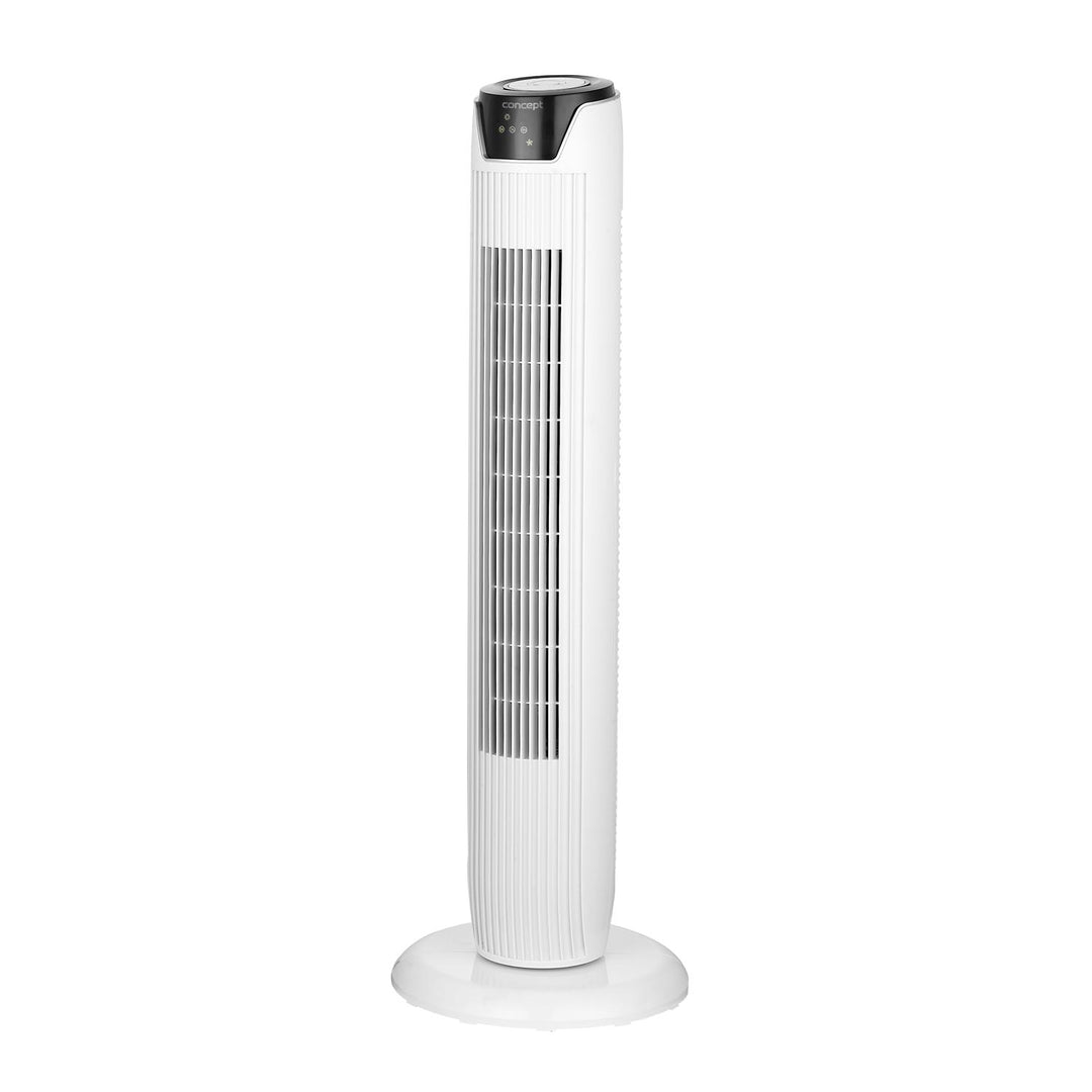 Oscillating pedestal column fan with a remote control and 3 speeds