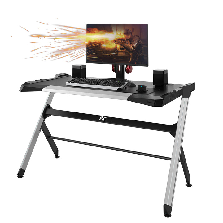 NanoRS RS150 Gaming Bureau Computer PC Laptop Kleurrijke LED RGB-verlichting Tafel Ergonomisch Antislip