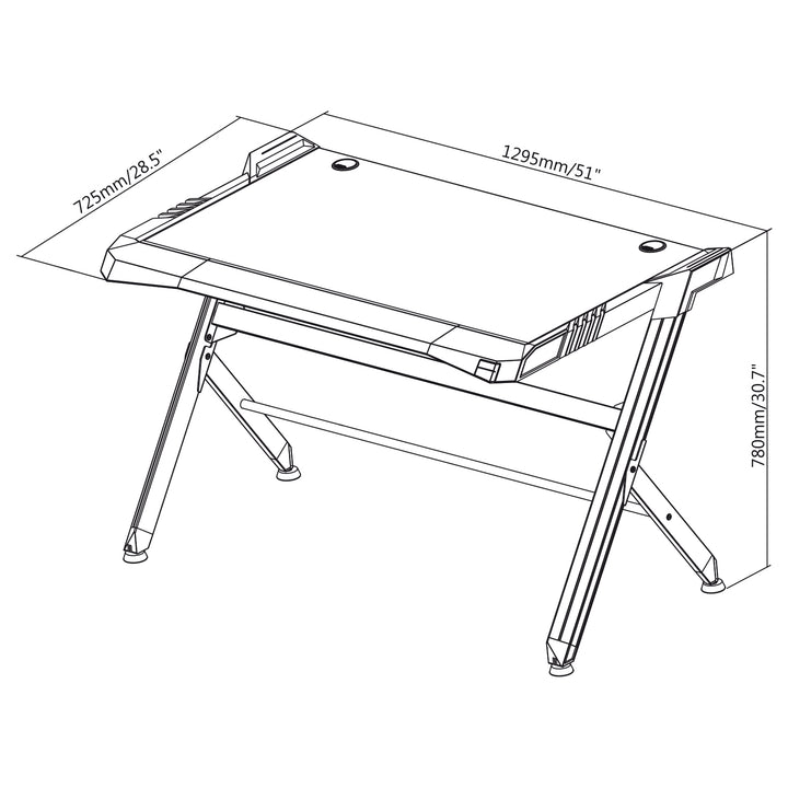 NanoRS RS150 Gaming Bureau Computer PC Laptop Kleurrijke LED RGB-verlichting Tafel Ergonomisch Antislip