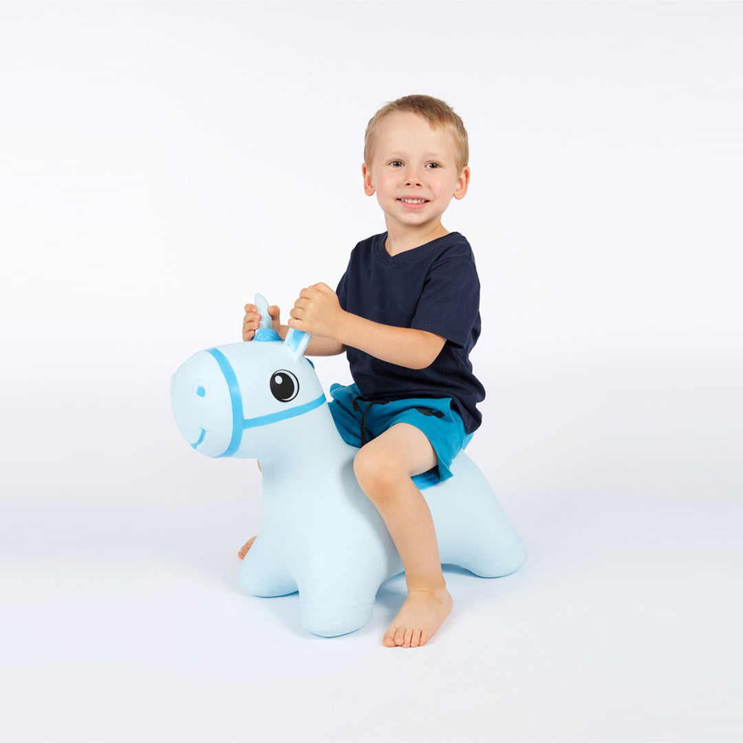 Juguete hinchable para saltar y jugar para niños mayores de 1 año, caballo cosado, bomba de aire incluida