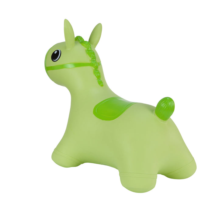 Hoppimals rubber jumper, a green horse - a huge and unique fun from jumping