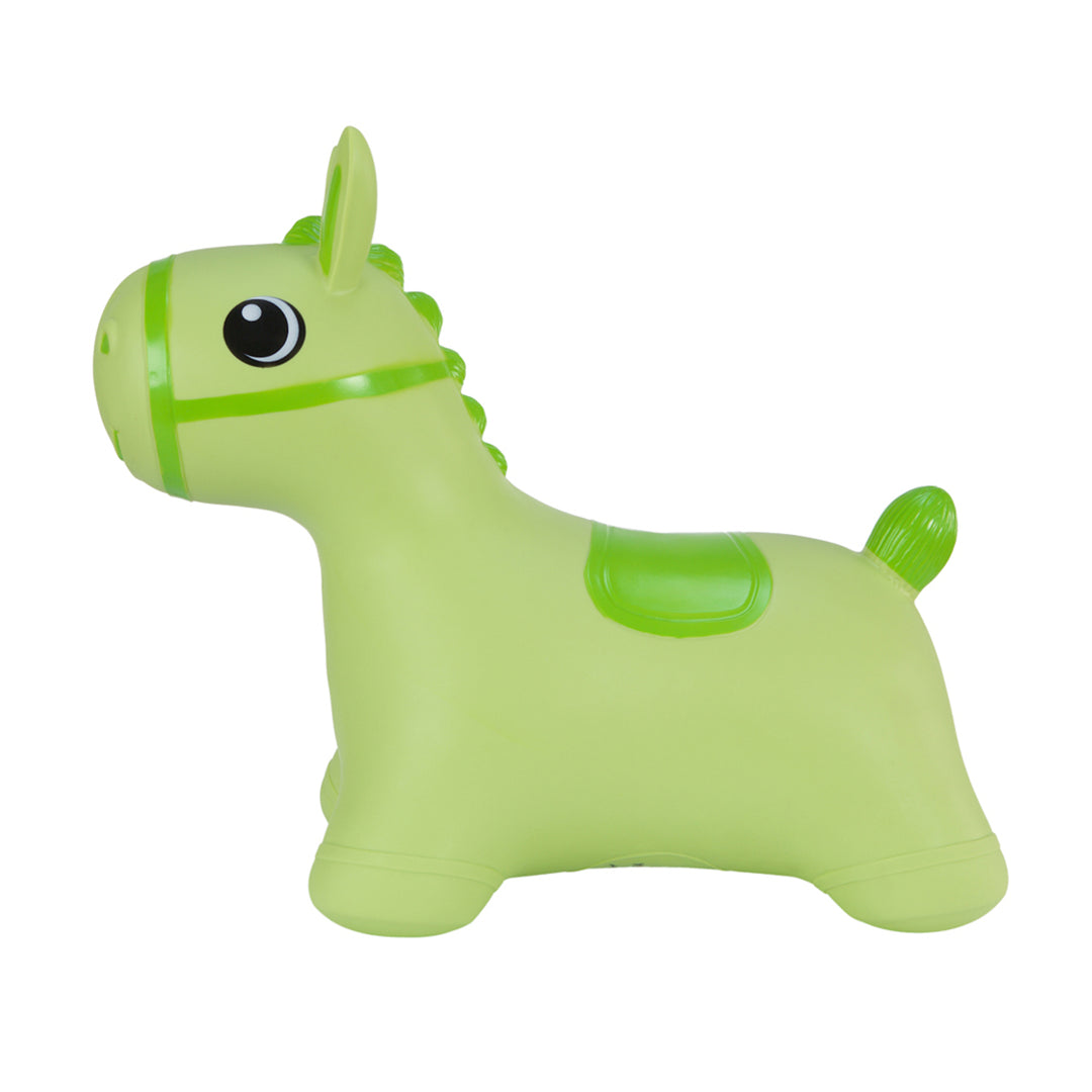 Hoppimals rubber jumper, a green horse - a huge and unique fun from jumping