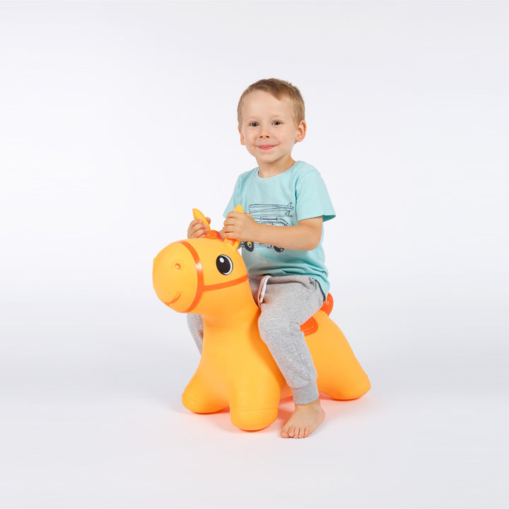 Juguete hinchable para saltar y jugar para niños mayores de 1 año, caballo cosado, bomba de aire incluida