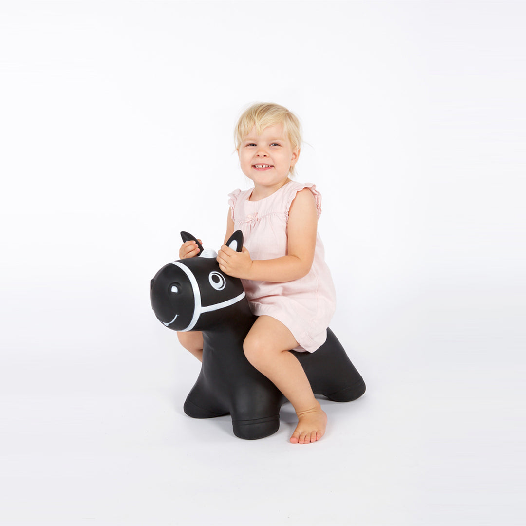 Juguete hinchable para saltar y jugar para niños mayores de 1 año, caballo cosado, bomba de aire incluida