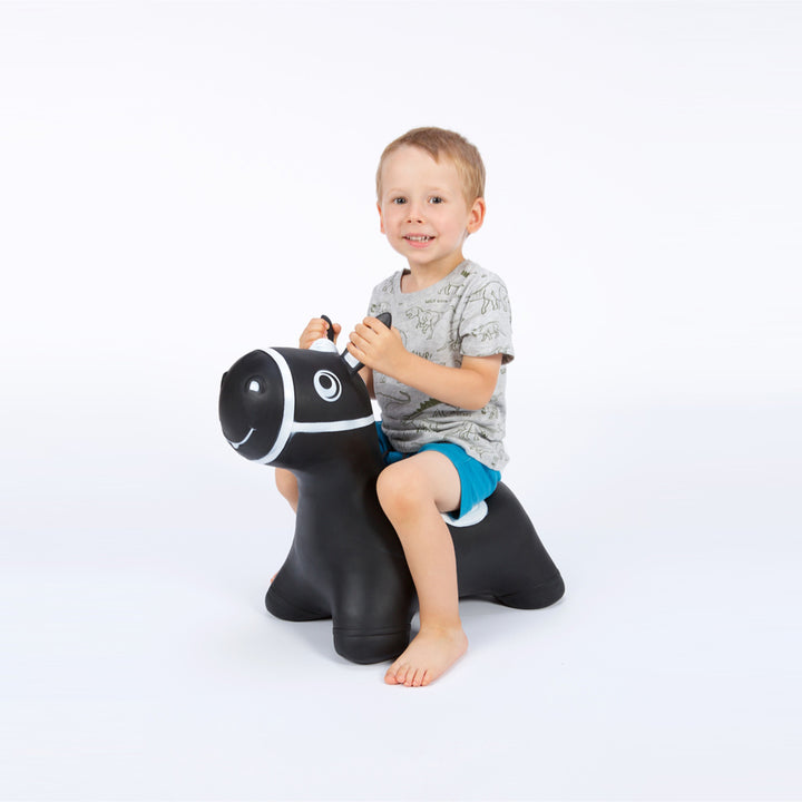 Juguete hinchable para saltar y jugar para niños mayores de 1 año, caballo cosado, bomba de aire incluida