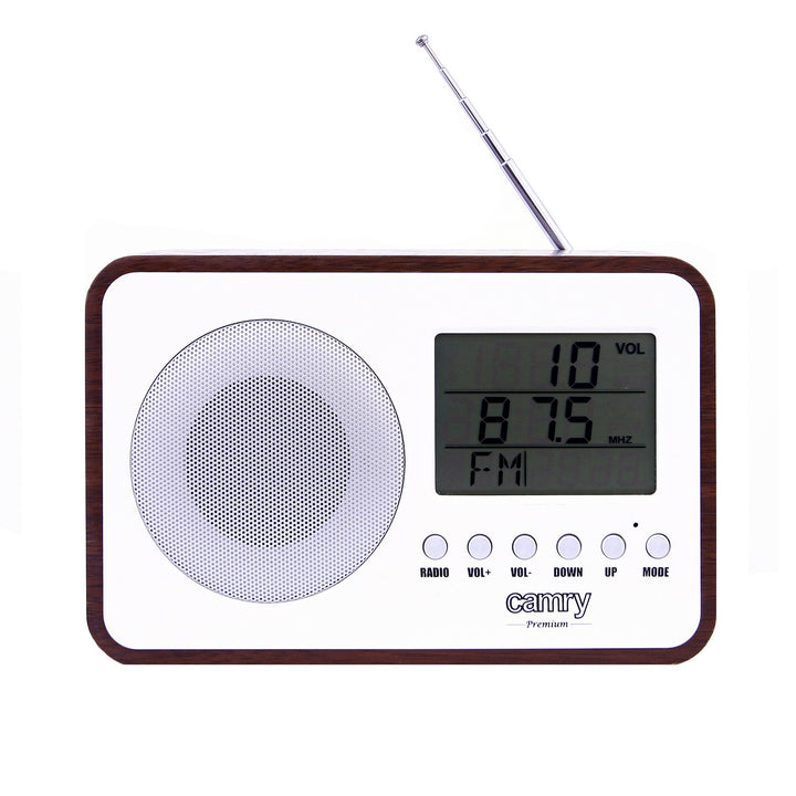 Camry CR 1153 Digital FM Kitchen Radio Player - Retro Look LCD Display Alarm Clock USB / AA Battery Operation