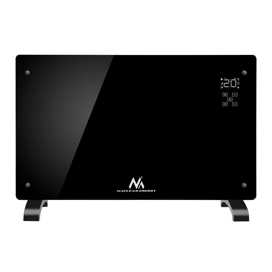 Maclean MCE502 Convector eléctrico de vidrio 2000W Calefacción de pared con control WiFi Smart-Life-App