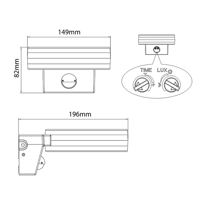 Maclean Energy MCE365 LED-Wandleuchte mit PIR-Sensor – PC + ALU, 20 W (1700 lm), Neutralweiß 4000 K, IP65, Grau