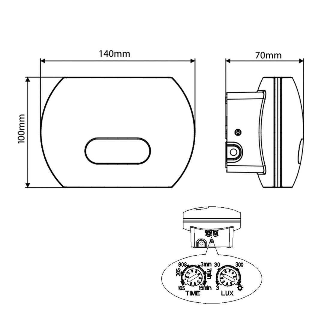 Applique LED détecteur de mouvement PIR 20W 1200lm crépusculaire extérieure