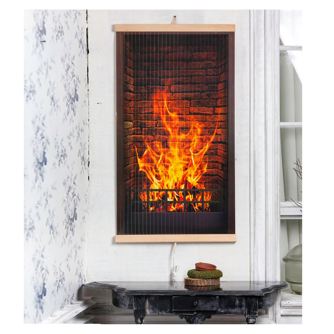 Infrared heater - flexible heating panel 430W TRIO pattern 1 fireplace, dimensions 100x57cm with regulator