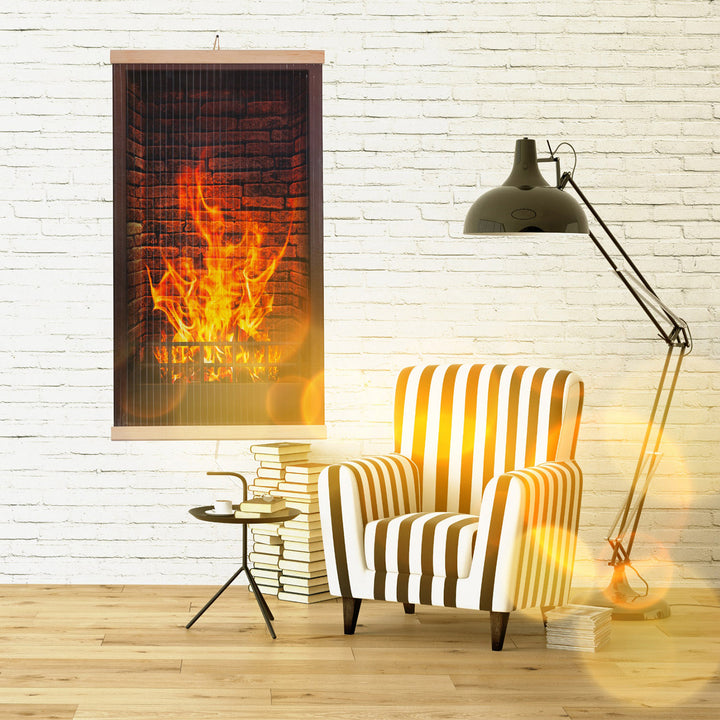 Infrared heater - flexible heating panel 430W TRIO pattern 1 fireplace, dimensions 100x57cm with regulator