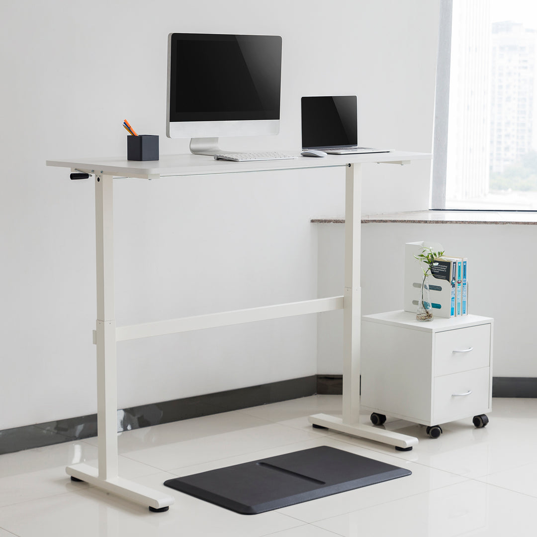 Ergo Office ER-401 Sit-stand desk 140x60cm Manual Height Adjustable Office Desk max 117cm Ergonomic Table Loadable up to 40kg Black