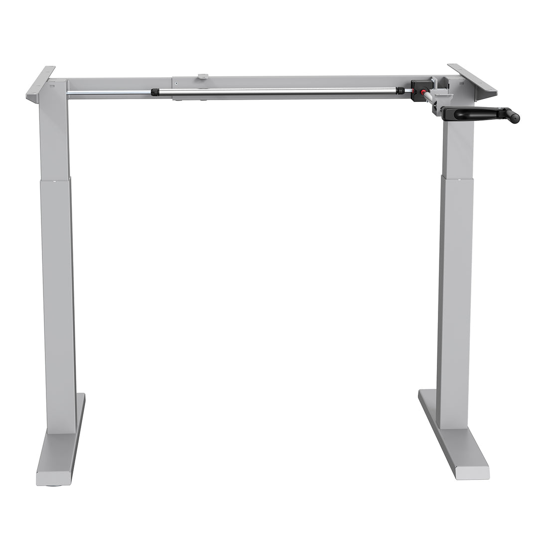 Ergo Office - Zit-sta bureau | Manuele hoogteverstelling | max 70 kg max hoogte 130 cm - Zonder tafelblad | Grijs, ER-402 G