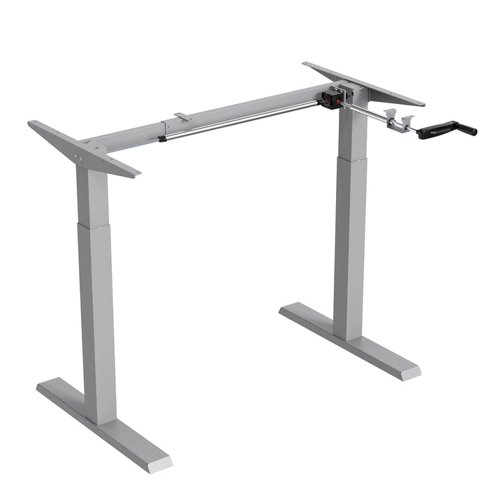 Ergo Office - Zit-sta bureau | Manuele hoogteverstelling | max 70 kg max hoogte 130 cm - Zonder tafelblad | Grijs, ER-402 G