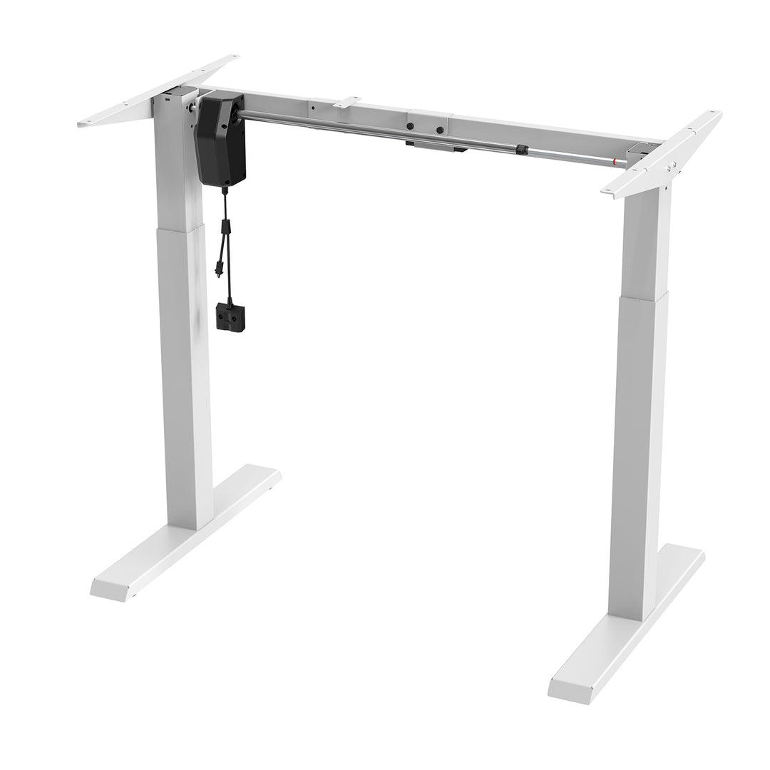 Ergo Office -  Zit-sta bureau - Elektrisch in hoogte verstelbaar bureau max hoogte 123cm - max 70 kg | Zonder tafelblad - Wit, ER-403W