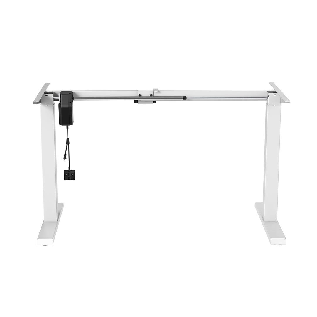 Ergo Office -  Zit-sta bureau - Elektrisch in hoogte verstelbaar bureau max hoogte 123cm - max 70 kg | Zonder tafelblad - Wit, ER-403W