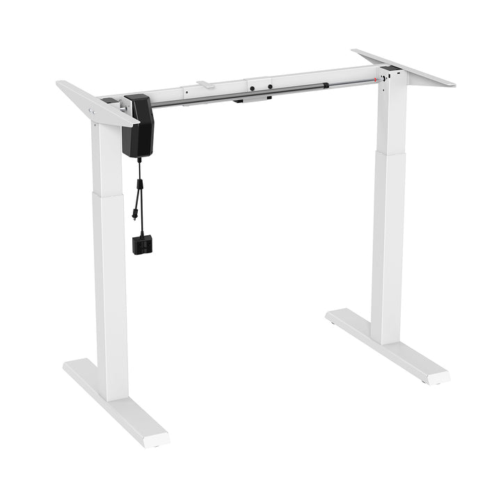 Ergo Office -  Zit-sta bureau - Elektrisch in hoogte verstelbaar bureau max hoogte 123cm - max 70 kg | Zonder tafelblad - Wit, ER-403W