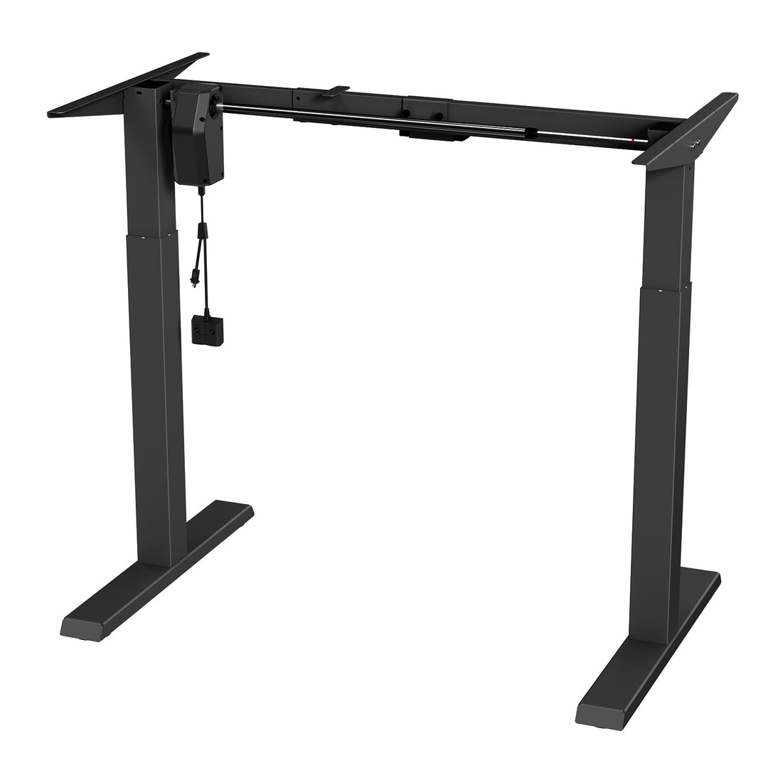 Ergo Office - Zit-sta bureau - Elektrisch in hoogte verstelbaar bureau max hoogte 123cm - max 70 kg | Zonder tafelblad - Zwart