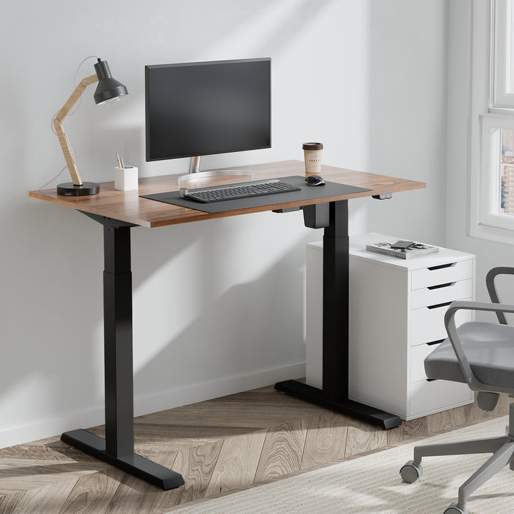 Ergo Office - Zit-sta bureau - Elektrisch in hoogte verstelbaar bureau max hoogte 123cm - max 70 kg | Zonder tafelblad - Zwart