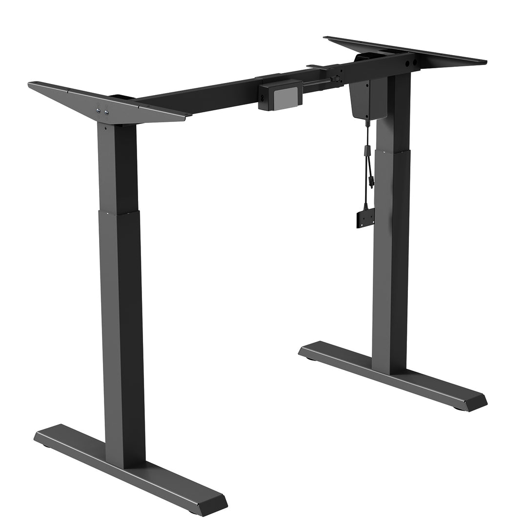 Ergo Office - Zit-sta bureau - Elektrisch in hoogte verstelbaar bureau max hoogte 123cm - max 70 kg | Zonder tafelblad - Zwart