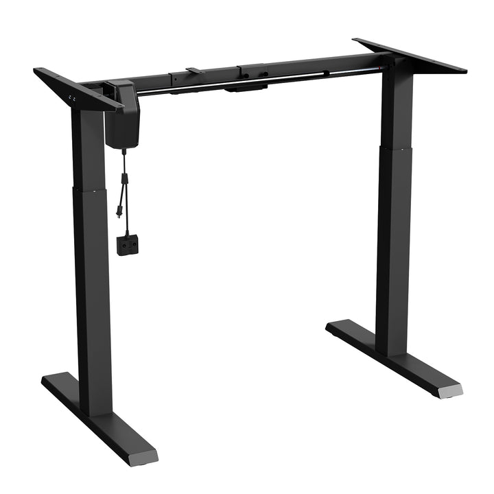 Ergo Office - Zit-sta bureau - Elektrisch in hoogte verstelbaar bureau max hoogte 123cm - max 70 kg | Zonder tafelblad - Zwart