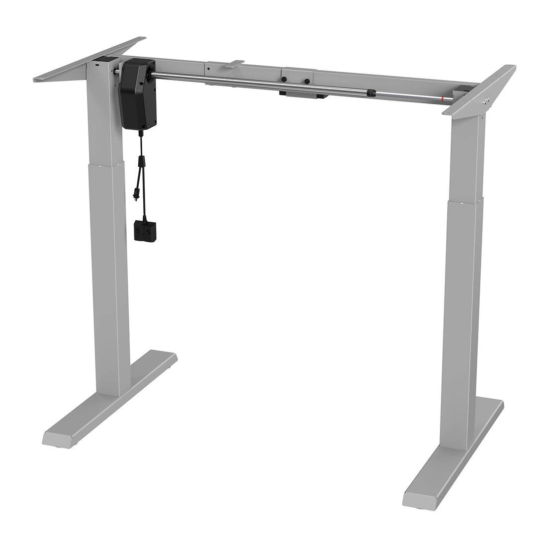 Ergo Office - Zit-sta bureau - Elektrisch in hoogte verstelbaar bureau max hoogte 123cm - max 70 kg | Zonder tafelblad - Grijs