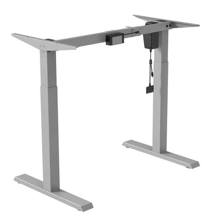 Ergo Office - Zit-sta bureau - Elektrisch in hoogte verstelbaar bureau max hoogte 123cm - max 70 kg | Zonder tafelblad - Grijs