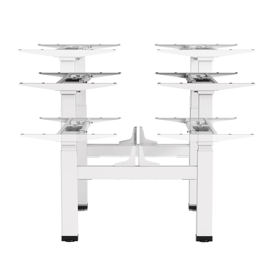 Doppeltischgestell Sitz-Steh-Schreibtisch Elektrisch Höhenverstellbarer Schreibtisch ohne Tischplatte bis 2x125kg max. Höhe 128cm Weiß