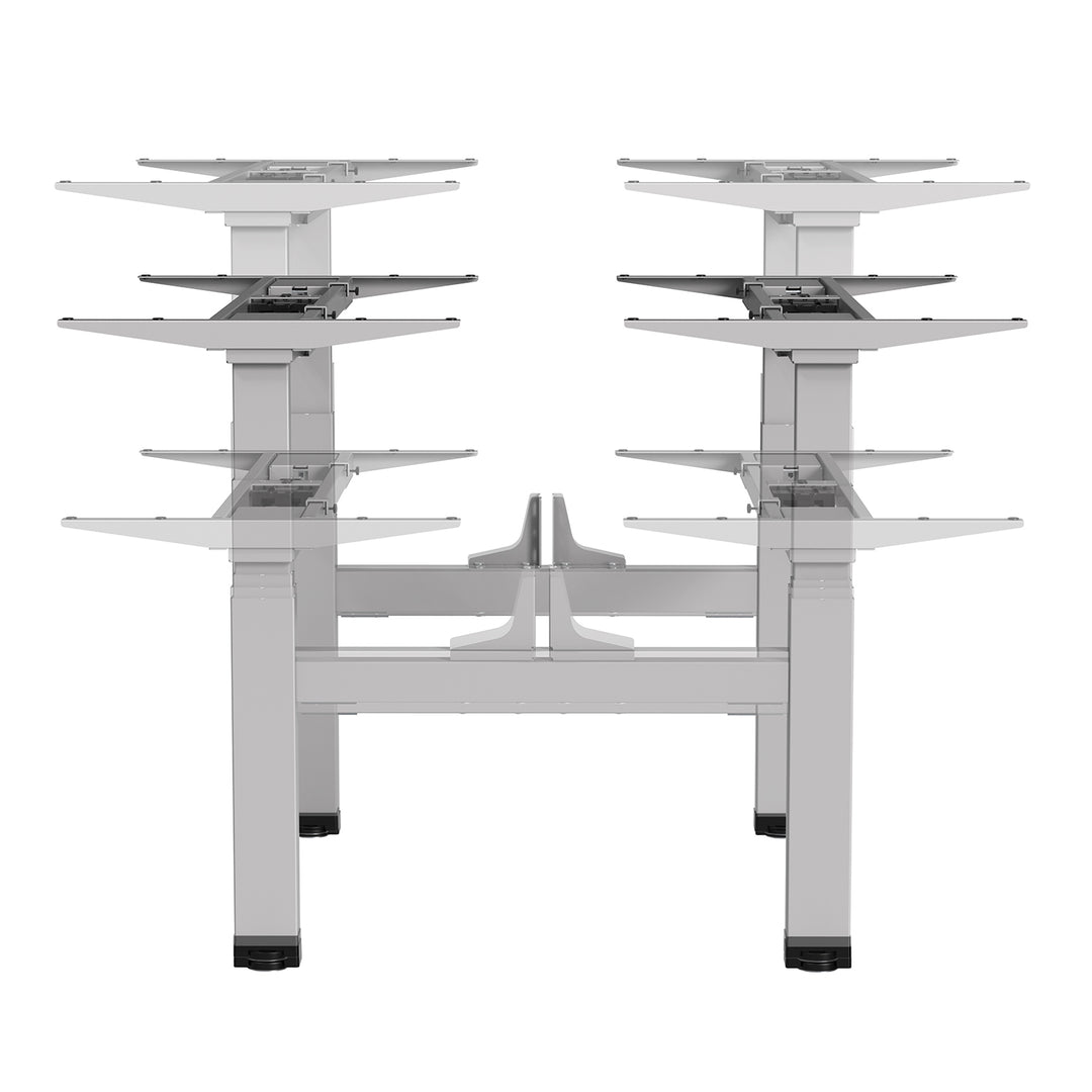 ER-404 Doppeltischgestell Sitz-Steh-Schreibtisch Elektrisch Höhenverstellbarer Schreibtisch ohne Tischplatte bis 2x125kg max. Höhe 128cm Grau