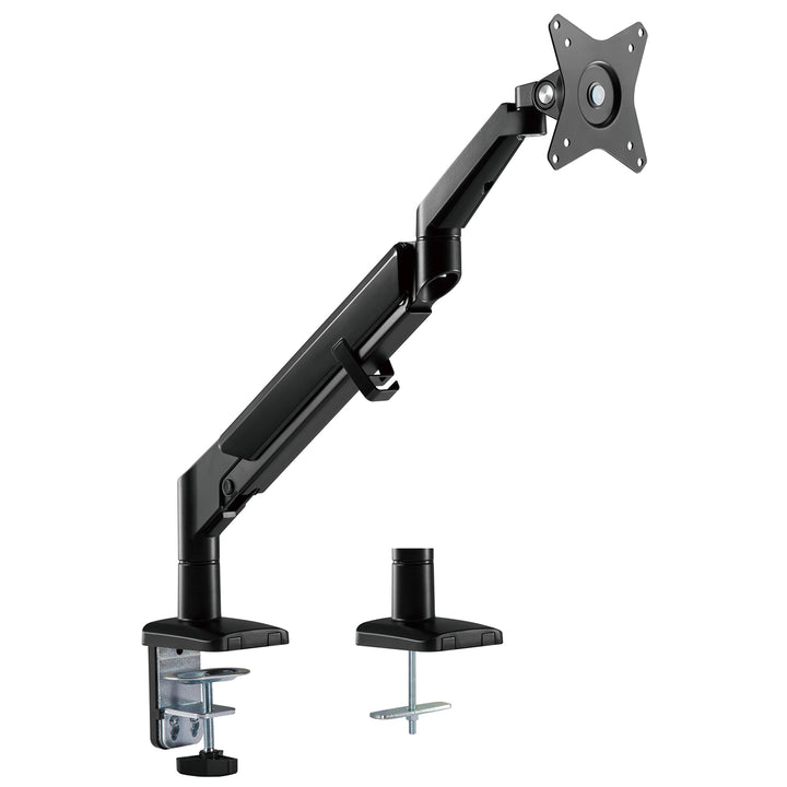 Ergo Office ER-405B monitorhouder met gasveer tafelhouder monitorarm in hoogte verstelbaar zwenkbaar kantelbaar draaibaar 13"-32" tot 9kg VESA 75x75 100x100 (zwart)